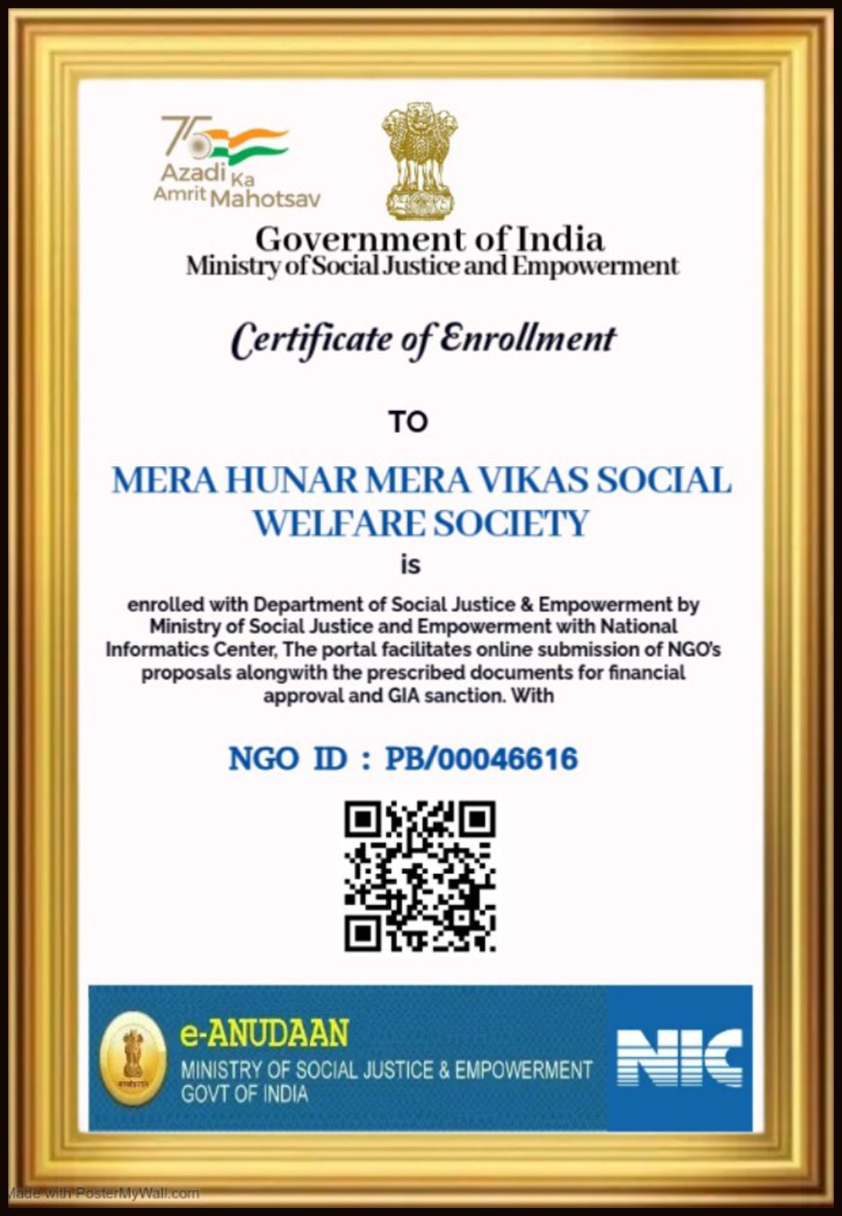Certificate of Enrollment